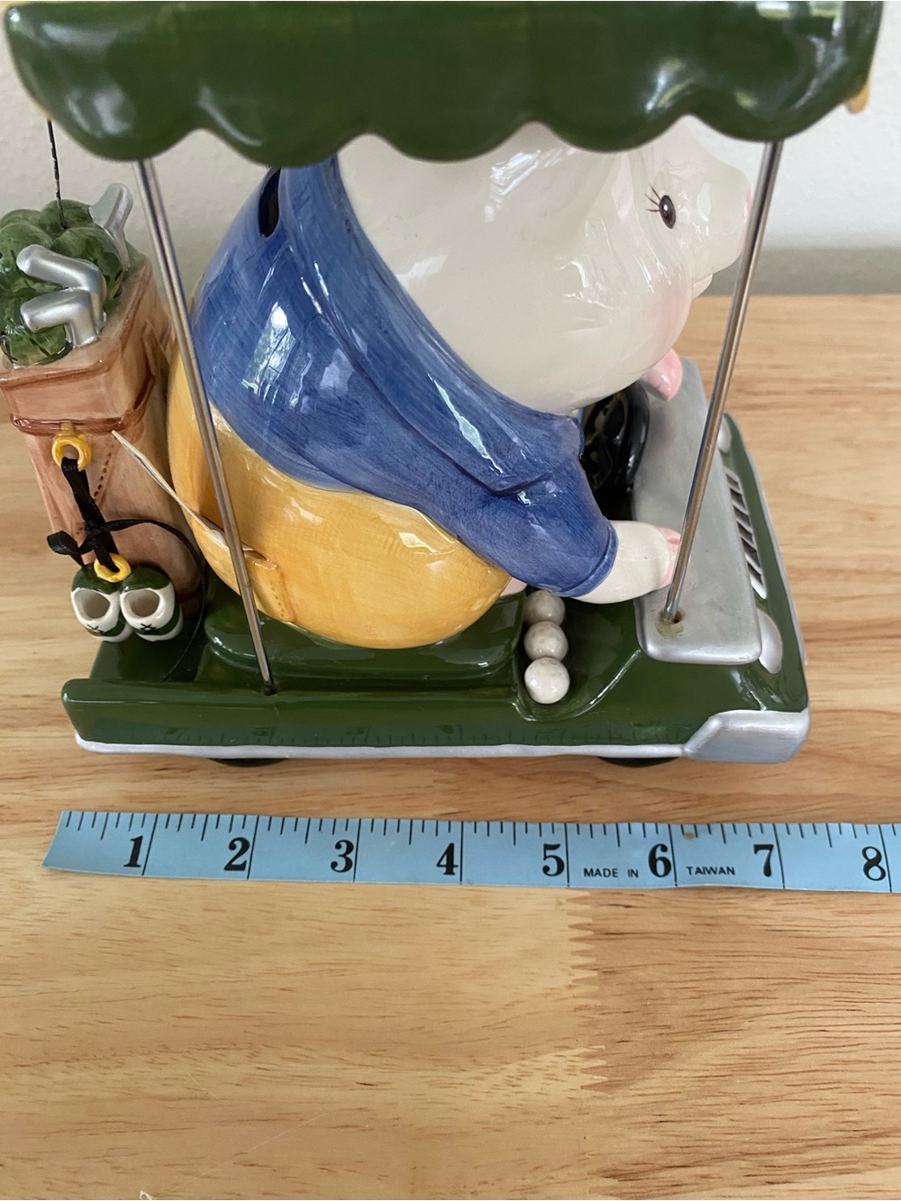 RARE Collectible Mud Pie Golf Cart Coin Piggy Bank Greens Fee Fund Golf Bank - Picture 11 of 14